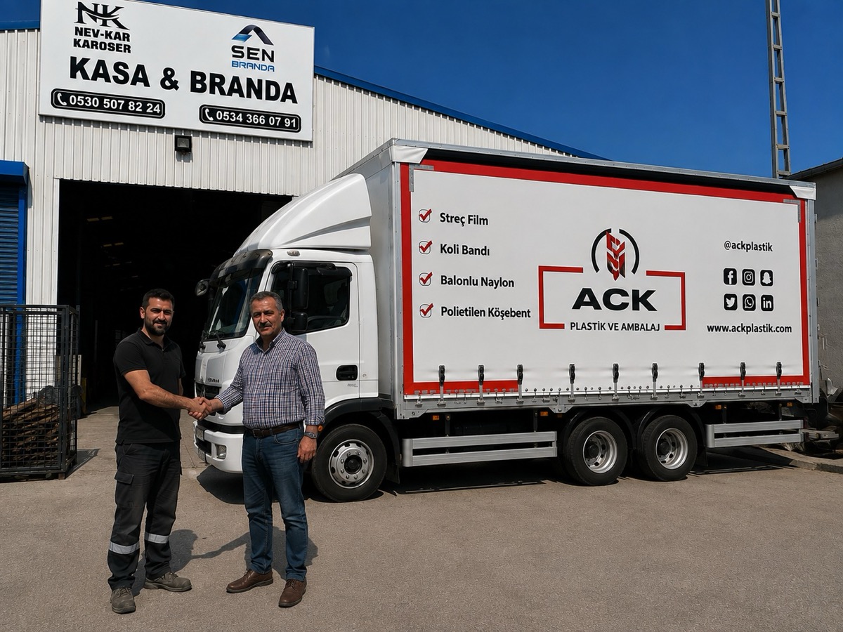 ACK Plastik kamyonu — Şen Branda atölyesinde teslim